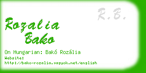 rozalia bako business card